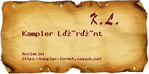 Kampler Lóránt névjegykártya